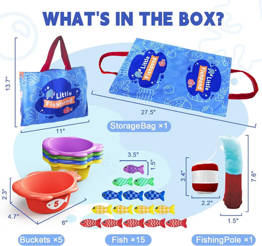 Montessori Toys Cloth Fishing Game Toy with Stacking Cups Sorting Educational Learning Toddler Sensory Toy Gifts