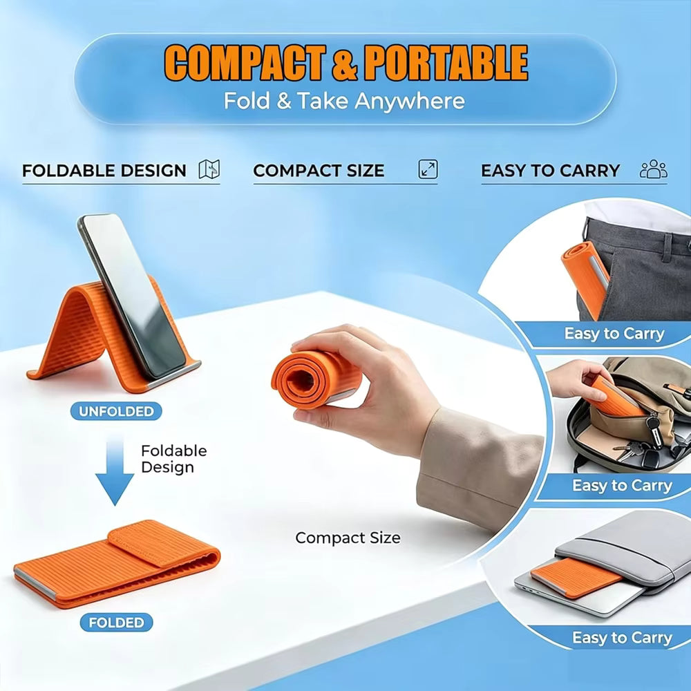 Multi-Device Silicone Holder 📱💻✨ – Mobile, iPad & Laptop | Foldable & Flexible
