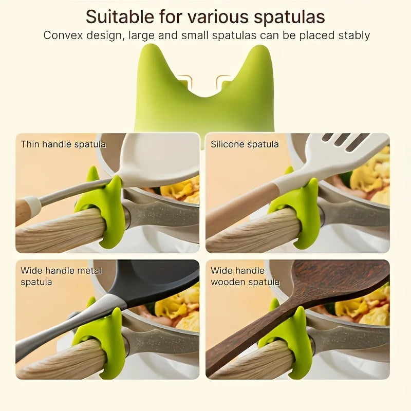 Universal Pot Side Spatula Holder – Heat‑Safe, Anti‑Scratch Clip