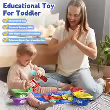 Montessori Toys Cloth Fishing Game Toy with Stacking Cups Sorting Educational Learning Toddler Sensory Toy Gifts